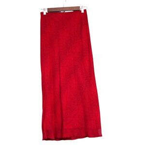 Vintage 90s Y2K Maxi Skirt Size 2 Petite Pink Dainty Grunge Flowy Ruffle A-Line